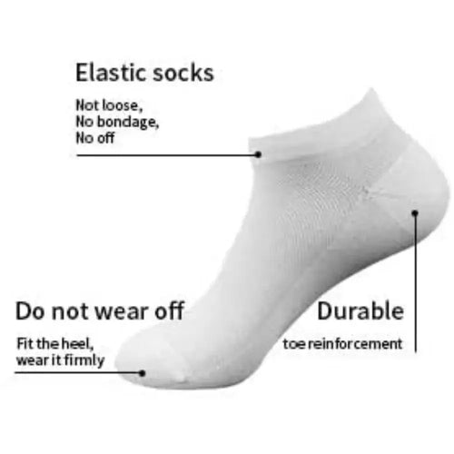 6 Pairs of White, Breathable Sports and Leisure Cotton Socks for Men's Sizes 36 - 42