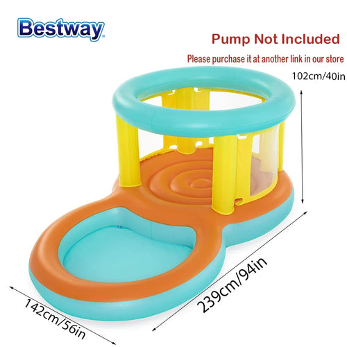 Bestway 52385 Inflatable Bouncer and Play Pool, Water Slide Park Bouncer with Jump and Splash Pool for Outdoor Backyards