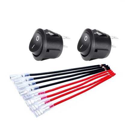 5pcs Round Rocker Switch Toggle Switch for Car Automotive RV 2 Pin Switch Wired