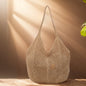 Women Hollow Summer Bag Solid Color Aesthetic Hobo Bag Large Capacity Knitted Tote Handbag Ladies Daily Handbag