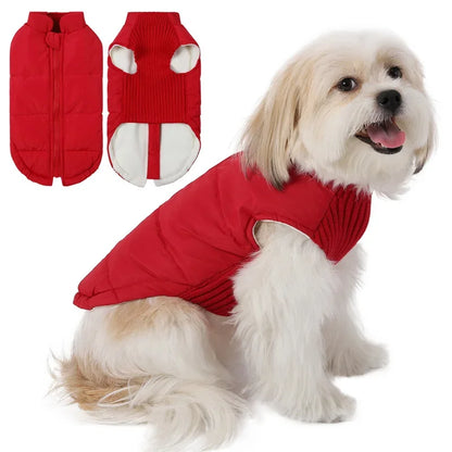Winter Pet Dog Warm Cotton Coats Back Zipper Windproof Thickness Clothes for Small Medium Dogs Chihuahua French Bulldog Outfits