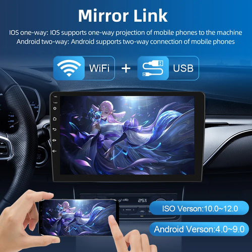 Podofo Android Car Radio For Honda Civic 2006-2011 Android Auto 2Din Multimedia Player GPS Navigation Radio No DVD Head Unit