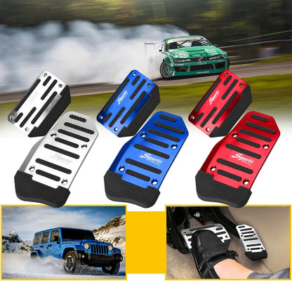 2Pcs Universal Car Foot Pedal Modified Brake Anti-Slip Aluminum Car Pedal Cover Set Kit Pedali Red/Blue/Silver Car Accessories