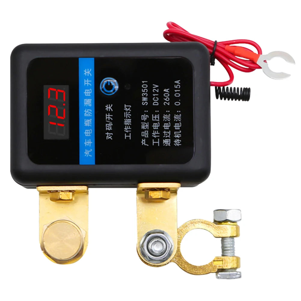 DC 12V Automatic Power Shut Off Switch Remote Battery Disconnect Switch 260A Leakage Protection Device for Auto Truck Trailer RV
