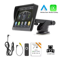 Portable Car Radio Multimedia Video Player Wireless CarPlay Android Auto 7inch Touch Screen With AUX FM For Rear View Camera ﻿