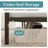 HOOMIC Canopy Bed Frame, Enhanced 4-Poster, 3-Metal Crossbar, No Box Spring Needed, Easy Assembly Allewie