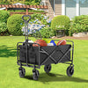 JHK Outdoor Collapsible Foldable Garden Beach Cart Large Capacity Wagon Cart Utility Grocery Wagon for Shopping Sports Camping