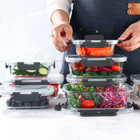 8-Piece Glass Food Storage Containers Set, BPA-Free, Leakproof, Microwave & Oven Safe, 6 Sizes, Borosilicate Glass Lock Lid