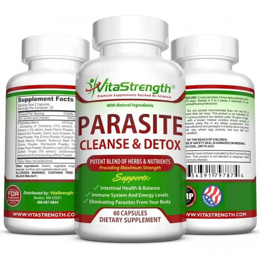 Intestinal Detox with Black Walnut, Wormwood & More - Eliminates Parasites & Other Intestinal Worms, 60 Capsules