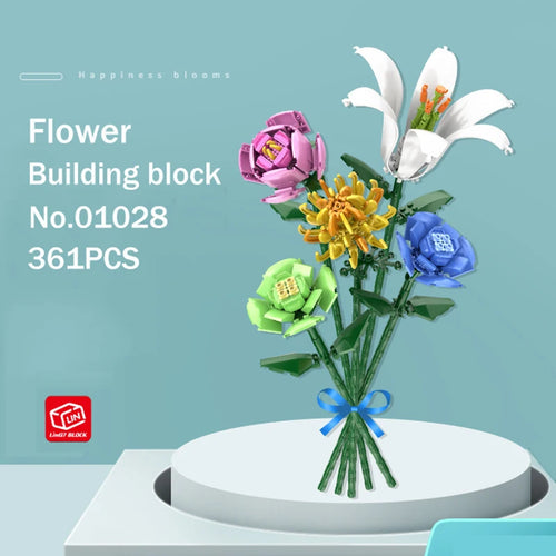LOZ Flower Bouquet Building Blocks Kit DIY Flowers Block Toys Set Valentine's Day Rose Bricks Set Gift for Girls Friends adults