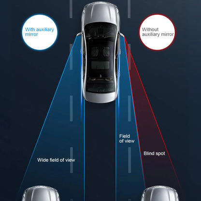 2PCS Car Blind Spot Rear View Mirror Round Frame Wide Angle Mirrors 360° Rotation Reverse Auxiliary Rearview Convex Mirror
