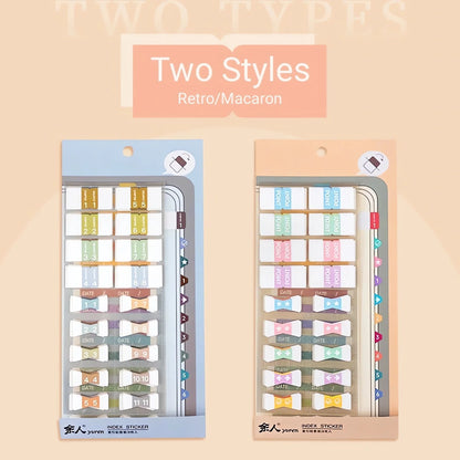 Macaron Retro Index Sticker Pack Pack, Page Point Marking Labels, Calendar Schedule Memo Flag Sticker Tab for Office School