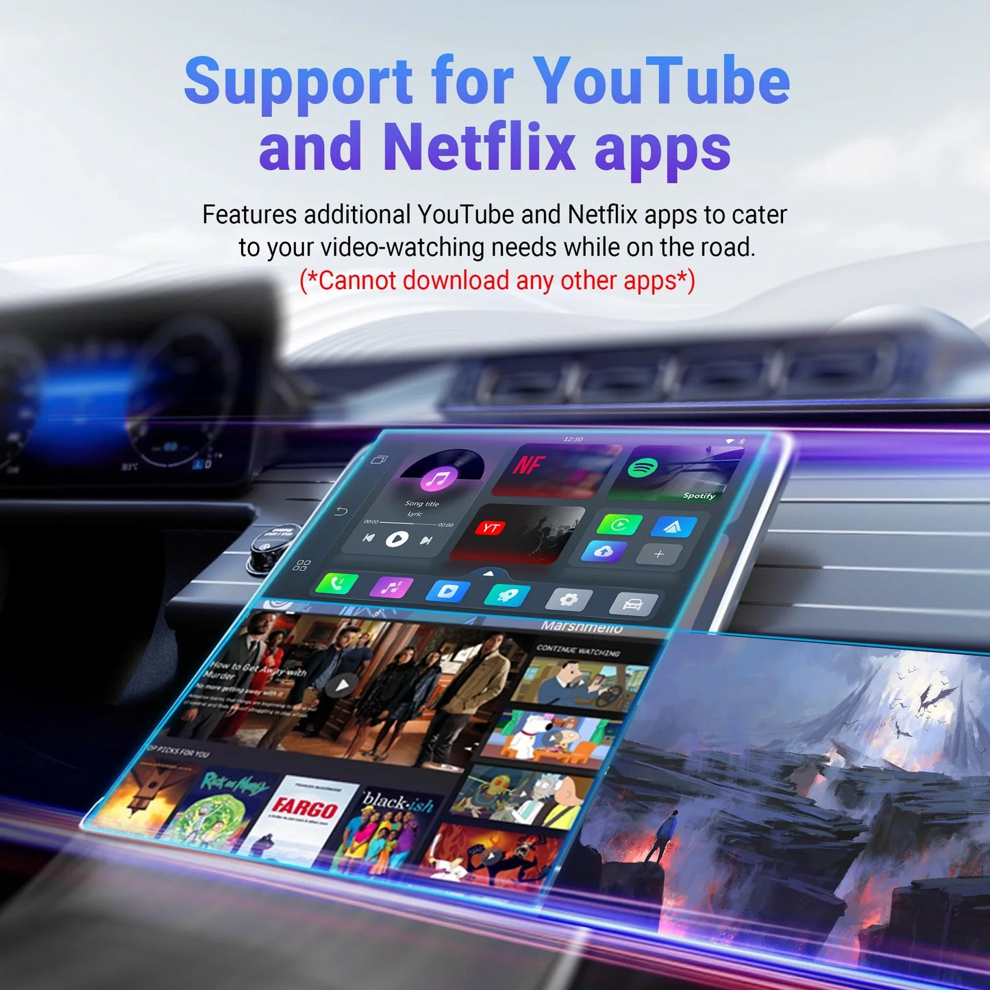 OTTOCAST Play2Video Pro - Wireless CarPlay Android Auto Adapter with Streaming