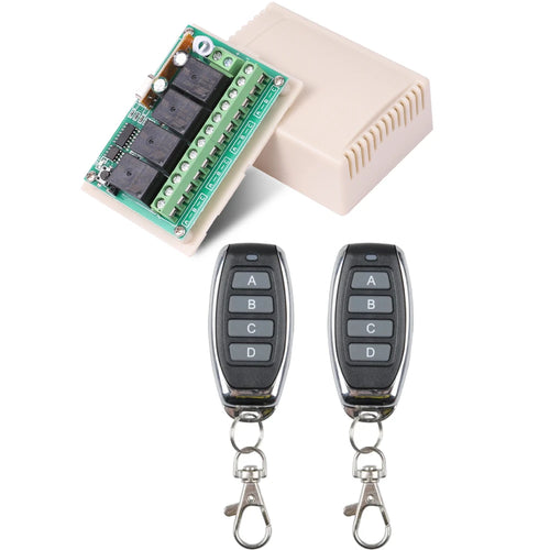 433Mhz DC 12V 20A 4CH Relay Module Receiver EV1527 Wireless Remote Control Switch 433Mhz for DC Motor DIY