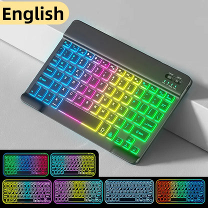 10inch Backlit For iPad Keyboard and Mouse Backlight Bluetooth Keyboard For IOS Android Windows Wireless Keyboard and Mouse