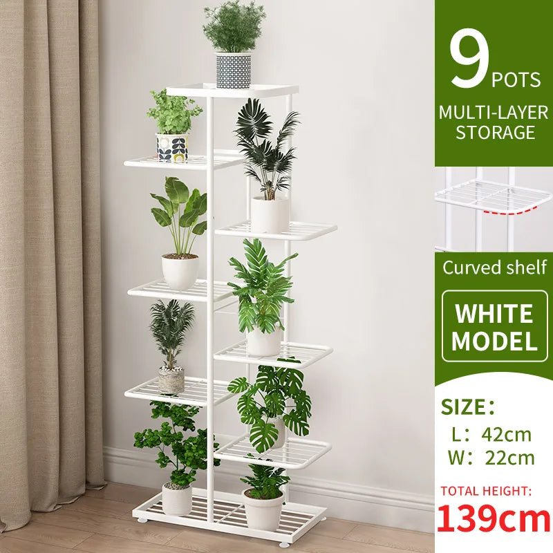 Plant Stand Flower Stand 4/6/8 Tier Flower Pot Shelf Balcony Indoor Multi-layer Storage Rack Succulent Plant Flower Rack
