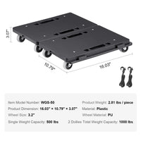 VEVOR 2 Pack Furniture Mover Pallet Trolley 500 lbs Each Count with 4 Wheels Small Flat Dolly Cart for Industrial Machinery