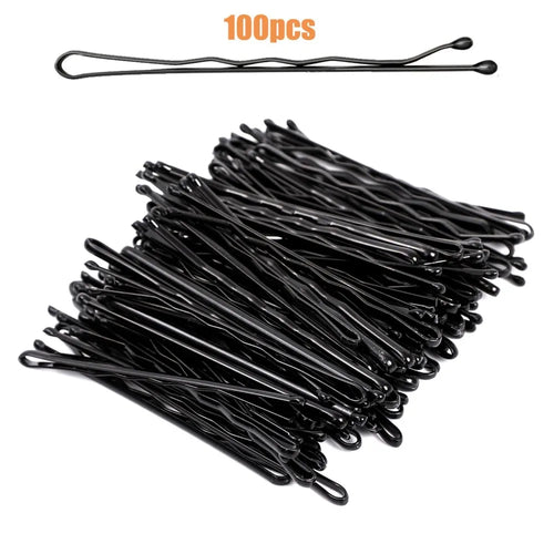 100 Pieces Hair Clip Black Hair Pin Set for Women Girls Kids Premium Wave Black Hair Pin with Storage Box