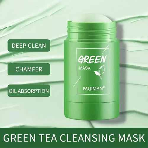 Green Tea Solid Cleansing Mask Blackhead Removal Dispel Acne Blemish Deep Pore Cleansing Moisturizing Suitable for All Skin Type