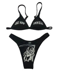 Women s Cute Floral Print Ruffle Bikini Set Off-Shoulder Padded Top with High Waisted Bottoms for Beach Vacation