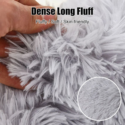 50-100cm Calming Donut Bed For Dog and Cat，Super Soft Plush Pet Cat Beds, Cute Fluffy Round Pet Bed Non-Slip Washable