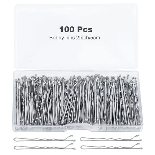 100 Pieces Hair Clip Black Hair Pin Set for Women Girls Kids Premium Wave Black Hair Pin with Storage Box