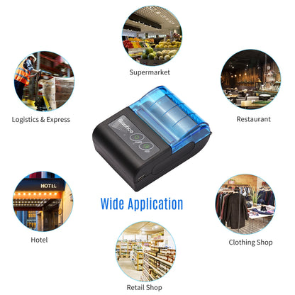 Portable Mini Thermal Printer 2 Inch Wireless USB Receipt Bill Ticket Printer with 58mm Print Paper For IOS Android Windows
