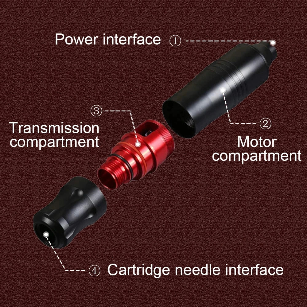Professional Tattoo Machine Pen Kit DC Jack Rotary Tattoo Machine Gun with Power Supply Cartridge Needles Tattoo Beginner Sets