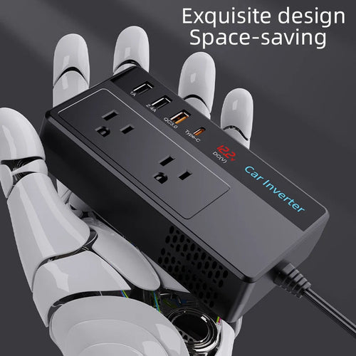 200W Car Inverter DC 12V To 110V AC Power Inverters 3 USB 1 Type-C Ports Charger Adapter Car Plug Converter with LED Screen EzBuyCo