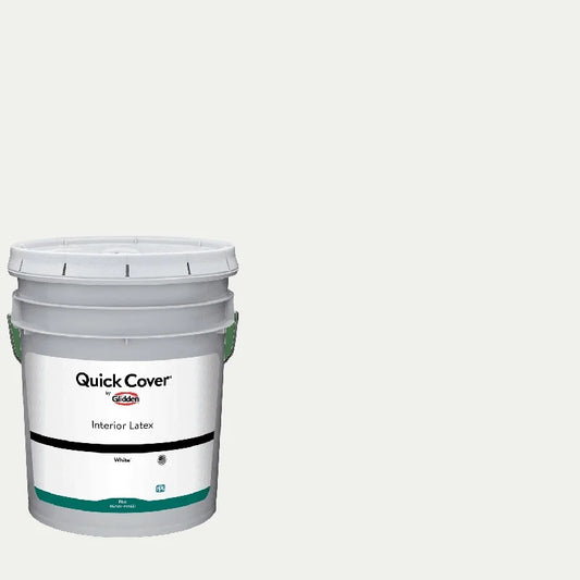 Quick Cover Interior Latex Paint Flat Finish White 5 Gal Easy Application Washable Quick Drying Ideal Wall Refresh 300400 Sq Ft