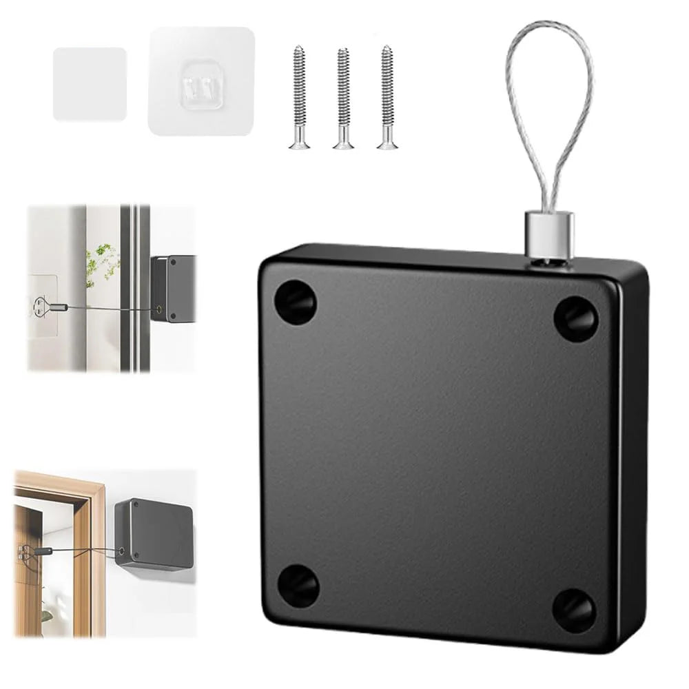 Shower Curtain Closer Sliding Screen Auto Door Closer Punch-Free Storm Sensor Door Closer Storm Door Closing Tool for Study Room