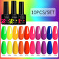 LILYCUTE 10PCS/Set Набір гель-лаків для нігтів Рожевий фіолетовий гель для нігтів Напівперманентний УФ світлодіодний лак Nail Art Design Soak Off Набір гелів для нігтів