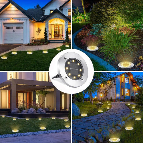 4/8pcs Solar Lights Outdoor, 8 LED Solar Landscape Lighting for Garden, Yard, Pathway (Cool/Warm White)