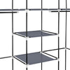 69" Portable Clothes Closet Non-Woven Fabric Wardrobe Double Rod Storage Organizer Gray