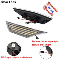 2Pcs For 10th Gen Honda Civic MK10 2016-2021 LED Amber Side Marker Indicator Repeater Light Turn Signal Lamp Blinkers White DRL