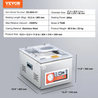 VEVOR DZ-260A Professional Chamber Vacuum Sealer - 15.7 Inch Sealing Length