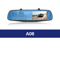 E-ACE Dash Cam 4.3 Inches Car DVR Rearview Mirror Driving Recorder Dual Lens Front and Rear Camera Video Recorder Black Box