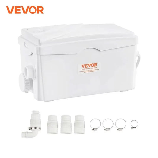 VEVOR Macerator Pump 350W 6000 L/h Flow 23 ft/7 m Head Macerator Sewerage Sump Pump with 3 Water Inlets Water Disposal Machine