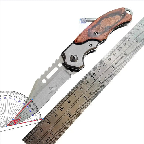 Compact Swiss Knife with Steel Blade and Wooden Handle – 20CM Full Length EzBuyCo