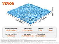 VEVOR Interlocking Floor Tiles - 12x12 Inch PVC Drainage Tiles, 55-Piece Set