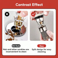 2Pcs Bathroom Sink Stopper,Universal Replacement  Up Stainless Steel Sink Drain Filter with Hair Catcher,1.1-1.45Inch