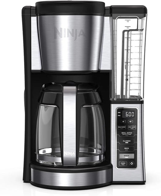 12-Cup Programmable Coffee Brewer, 2 Brew Styles, Adjustable Warm Plate, 60oz Water Reservoir,Delay Brew - Black/Stainless Steel