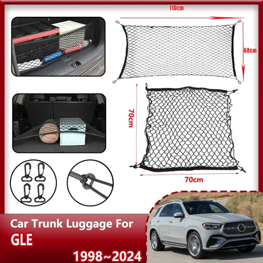 For Mercedes Benz GLE 350 250 W167 W166 1998-2024 2022 2021 Car Trunk Net Rear Cargo Net Mesh Luggage Elastic Auto Accessories
