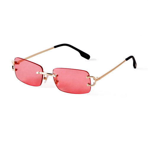 Blue Rimless Rectangle Sunglasses Men 2023 Brand Design Metal Fashion Square Sun Glasses for Women Gradient Lens Frameless UV400