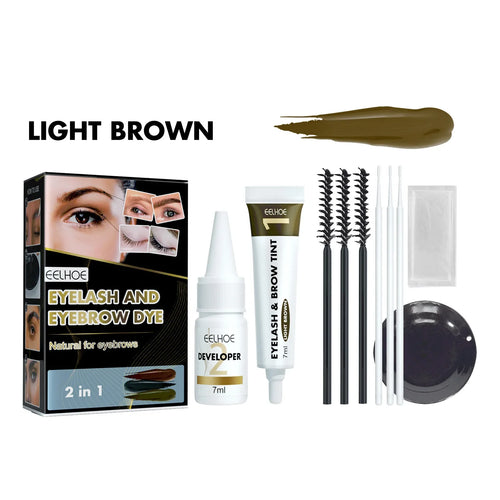 Eyelash Eyebrow Dye Tint Kit Eyebrow Cream Semi Permanent Black Brown Coffee Tattoo Tint Waterproof Lasting Makeup Cosmetics