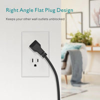 TRANSTON Power Outlet with Surge Protector, 9 power strip 3 USB Ports, 5ft Extension Cord, Quick Charge, For Homeand off