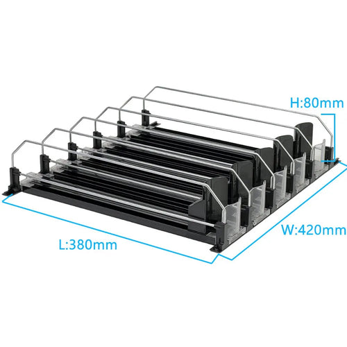 Canned Beverage Push Rack Drink Organizer Dispenser Spring Push Adjustable Storage Shelf E-shaped Glide Kitchen Fridge