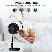 UN UNITEDTIME Desk Portable fan, My Foldaway Travel fan with remote Control Timer, Battery Operated or USB Powered,