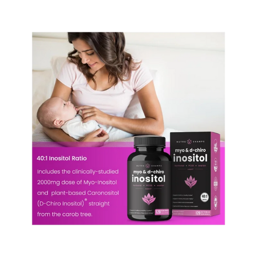 Inositol 2000 mg Supplement, Ovarian & PCOS, Supports Female Fertility & Hormonal Balance, 120 Veggie Capsules