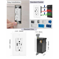 LED Night Light Outlet with 24W USB C+A Fast Charging, 4.8A, On/Off Switch